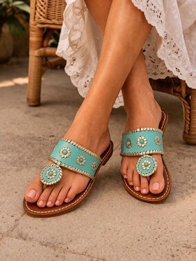 Jack Rogers Women's Turquoise Sandals 8M
